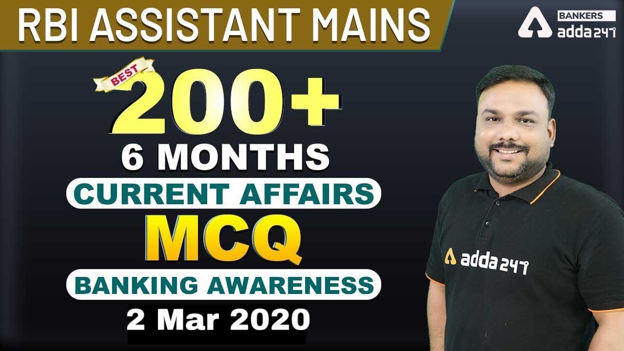 Best 200+ Current Affairs | General Awareness | RBI Assistant Mains | SBI Clerk Mains