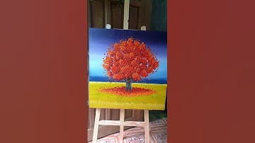 How to use #paletteknife to #paint a #tree | #howto #howtopaint #artist #art #acrylicpainting