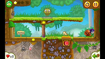 "Snail Bob 2" ("Улитка Боб 2"), ур. 1-10, Эпизод "1. Лесная история" все звёзды и паззлы