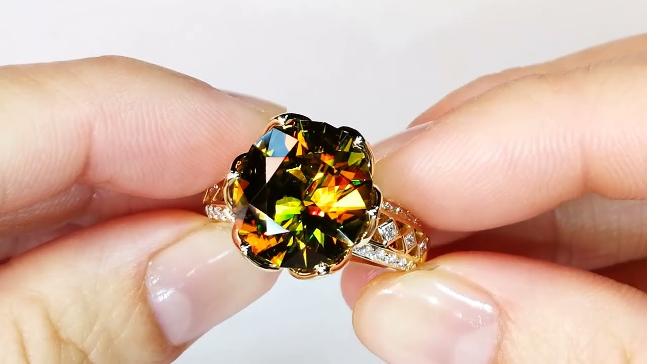Sphene Ring at 8.42ct by Kat Florence KF07401