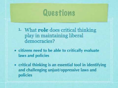 role of critical thinking in promoting democracy