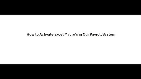 Payroll System Tutorial: How to Activate the Macro for Bulk Payslip Generation