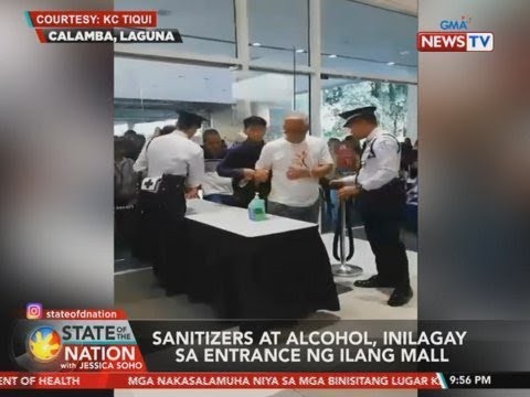 SONA: Sanitizers at alcohol, inilagay sa entrance ng ilang mall