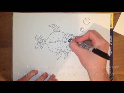 COMO DESENHAR UM PEIXE DOS DESENHOS ANIMADOS - FÁCIL GUIA PASSO A PASSO