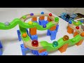Marble Run Race ASMR ☆ 5-Color Race Course & Jumping Trix Track