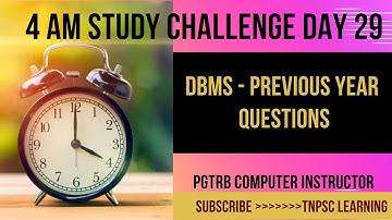 PGTRB COMPUTER INSTRUCTOR |PYQ| DBMS  | 4 AM DAY 29