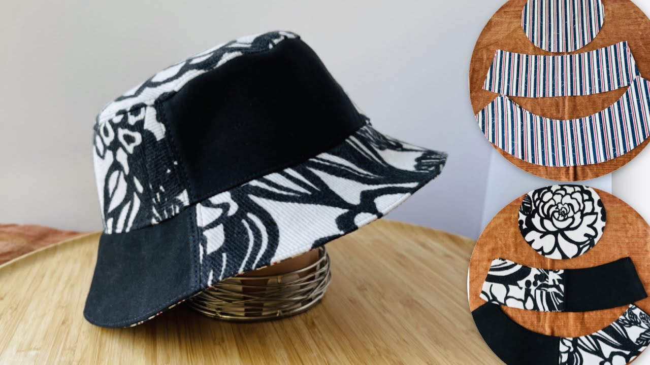How to sew bucket hat/DIY Hat/Easy bucket hat tutorial/制作渔夫帽 YouTube
