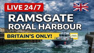 Ramsgate Royal Harbour Live Webcam: Boats, ships, storms, sunrises, and sunsets in the UK.