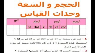 الرياضيات السادسة إبتدائي - الحجم و السعة وحدات القياس تمرين 1