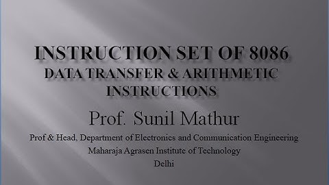 Lecture9 Data Transfer Instructions of 8086