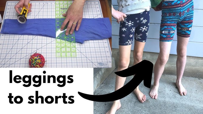 DIY leggings into shorts - Cut tights and pants shorter - Cinderella Sew -  Easy DIY Tutorial 