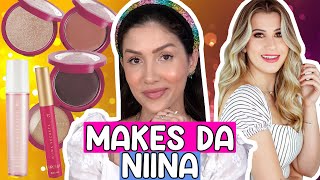 TESTANDO TODOS LANÇAMENTOS da NIINA SECRETS com EUDORA | ILUMINADOR, BLUSH CREMOSO, BRUMA, MÁSCARA