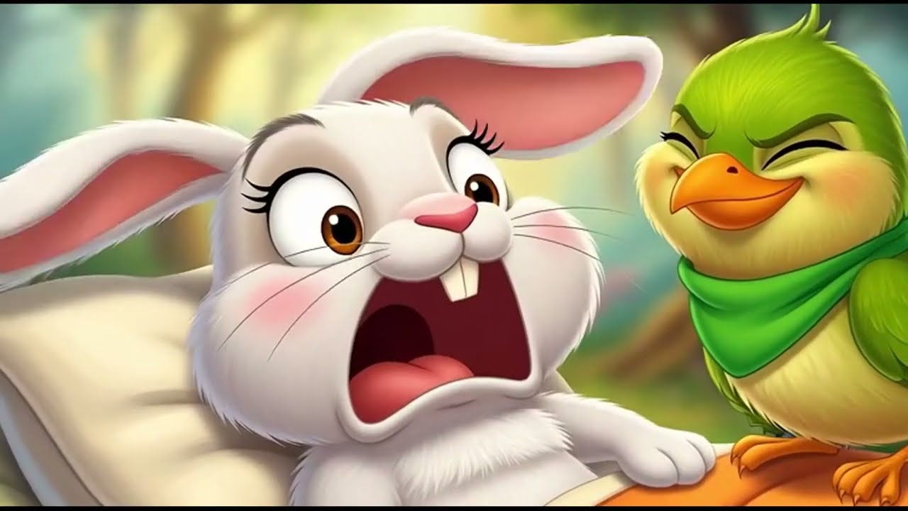 Funny Bunny & Silly Sparrow 😂  3 Minute Cartoon Story for Kids 🐰🐦