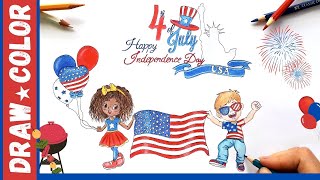 Independence Day Celebration | Drawing and Coloring Tribute | July 4th Independence Day Celebration | Drawing and Coloring Tribute | July 4th