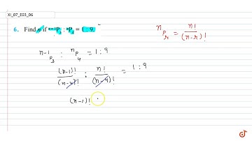 Find n if `^n-1P_3:^n P_4=1:9` ....