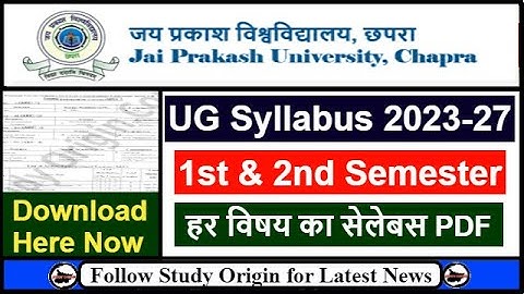 JP University UG Syllabus PDF | JP University Part 1 Syllabus | JPU BSC Syllabus | JPU BCOM Syllabus