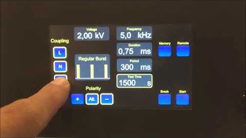 Test Sequence Setup and Menu Overview The EMC Shop EFT4-4 Electrical Fast Transient/Burst Generator