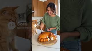 She Cuts A Cat Cake And The Real Cat Freaks Out Calma, É Só Bolofunny Reaction