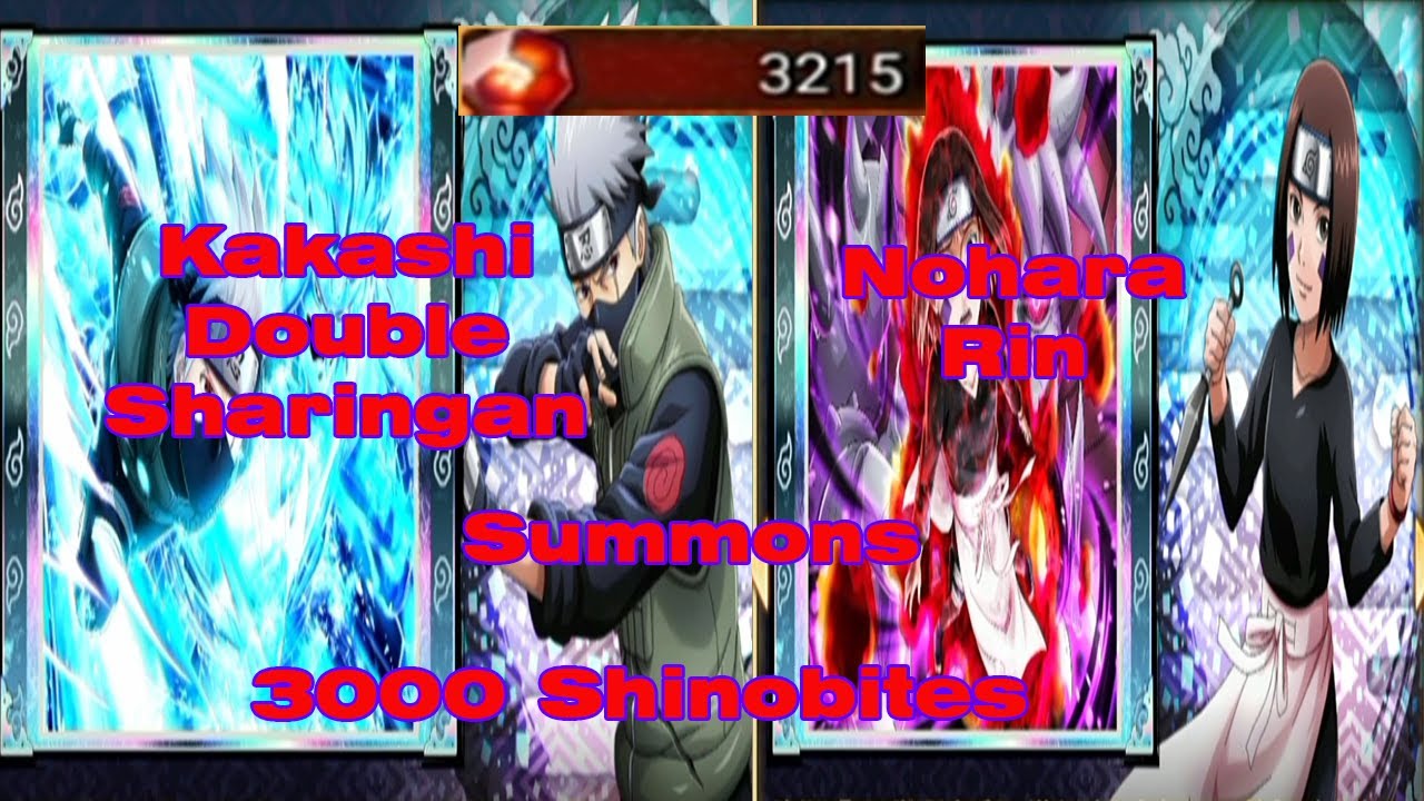 Summons Kakashi Double Sharingan Nohara Rin 3k Shinobites Naruto X