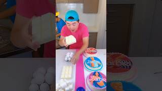 Barbie cakes vs white food ice cream challenge! 🍨 #funny #barbie  #shorts by Ethan Funny Family