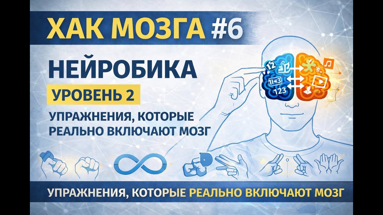 Нейрогимнастика, уровень 2. Сделай это 5 минут. Нейробика для ума. ХАК Мозга #6.
