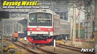Part 2~Aktivitas Kereta KRL Goyang Wesel keluar masuk Stasiun Parung Panjang