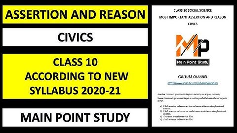 Assertion Reasoning Questions Class 10 Social Science (POLITICAL SCIENCE) @Mainpointstudy