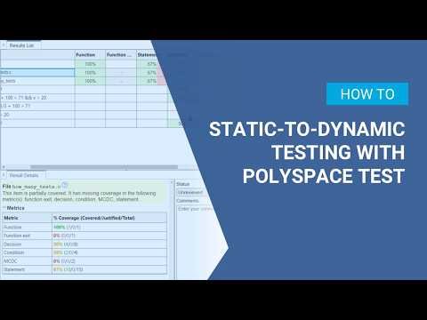 How to Perform Static-to-Dynamic Testing Workflows with Polyspace Test