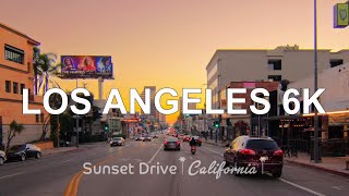 Sunset Driving Los Angeles 6K  Beverly Hills to Santa Monica California