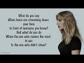 The Moment I Knew - Taylor Swift (Lyrics)