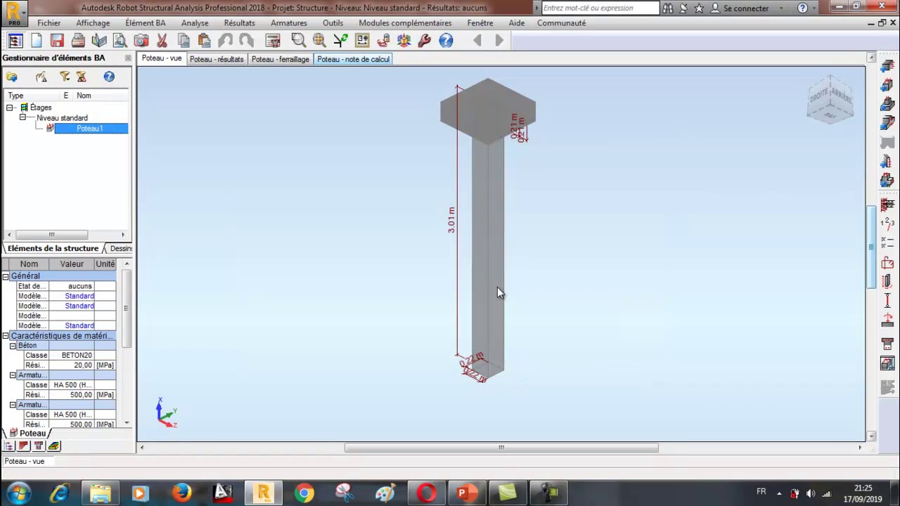 Dimensionnement d'un poteau en béton armé avec le logiciel ROBOT - YouTube