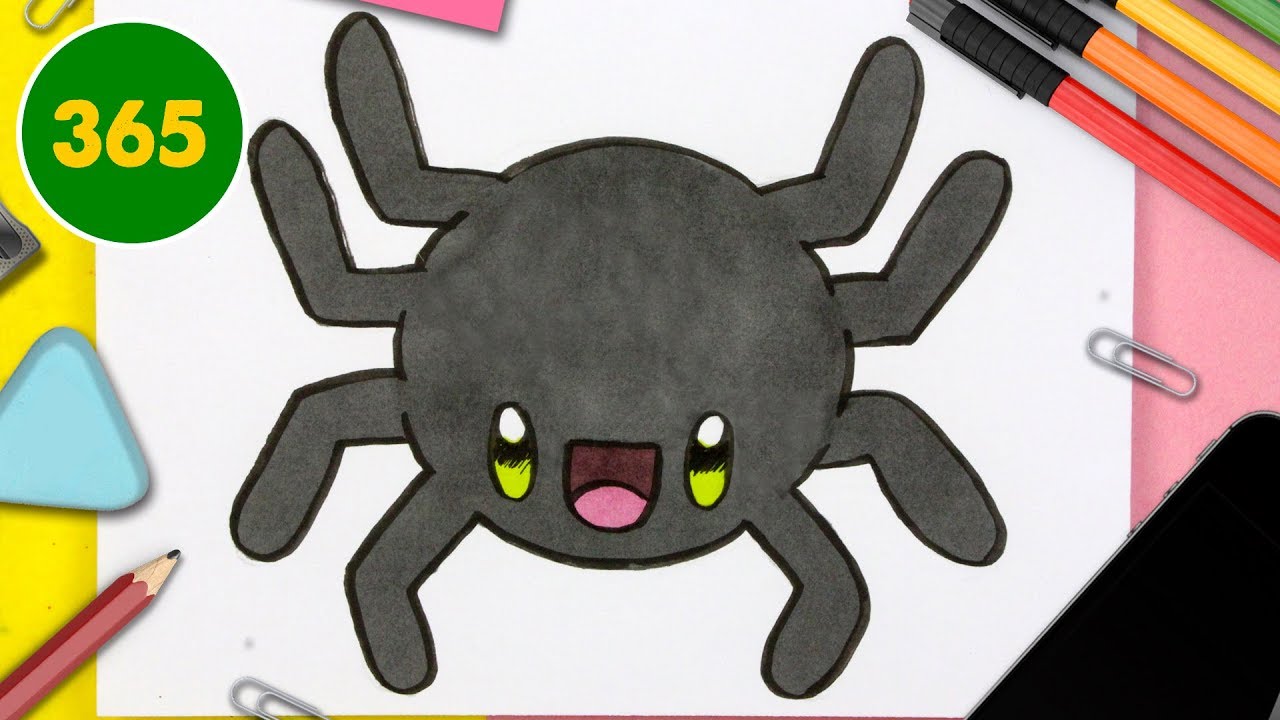HOW TO DRAW A CUTE Spider KAWAII - special halloween - YouTube