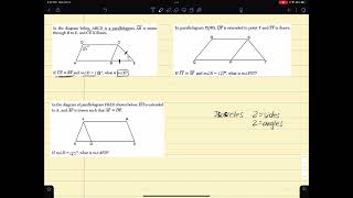Isosceles  triangle with Parallelogram Regents Problems