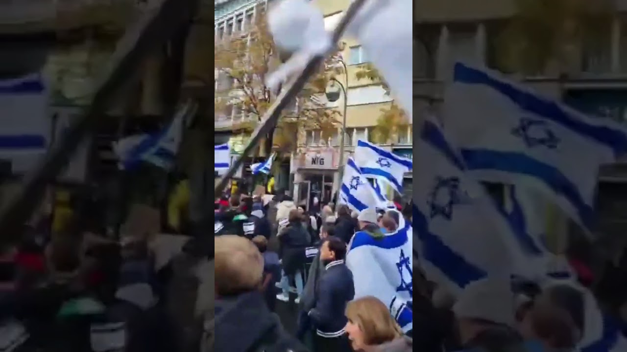 HUGE RALLY Iranians & Jews came together in Berlin today to show support to Israel 🇮🇷🇮🇱 #israel