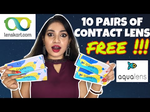 How to get Contact Lenses for FREE trial{UNBOXING}| AQUALENS | LENSKART | Bausch + Lomb | power lens