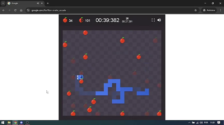 google snake speedrun (dimension large slow bomb 50 apples)