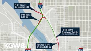 I-5 southbound closure in Portland begins, will last up to 5 weeks