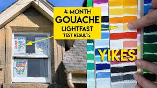 4 Month GOUACHE LIGHTFAST test results ✶ Winsor Newton, Holbein, HIMI, Daniel Smith, M Graham &amp; MORE