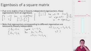 MATA35 - Lecture 4b - eigenbasis of a matrix and applications of eigendecomposition