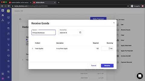How to Receive Goods in Deskera Books