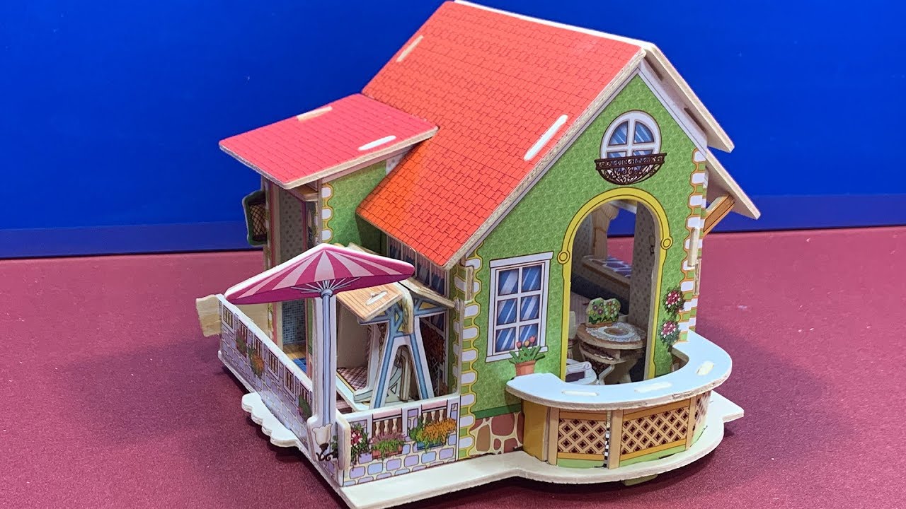 Robotime DIY Woodcraft Construction kit Doll House Dream Villa YouTube