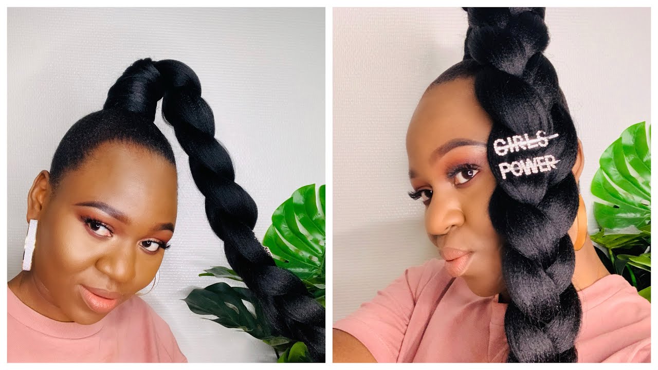 HOW TO: BRAIDED PONYTAIL | HIGH GENIE PONYTAIL | FAST AND EASY METHOD ...