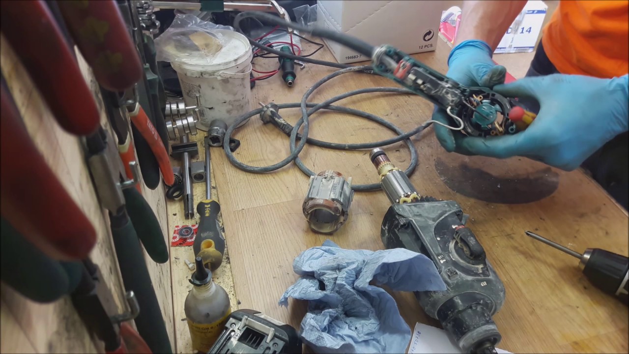 How to disassemble repair find problem Makita rotary hammer drill ...