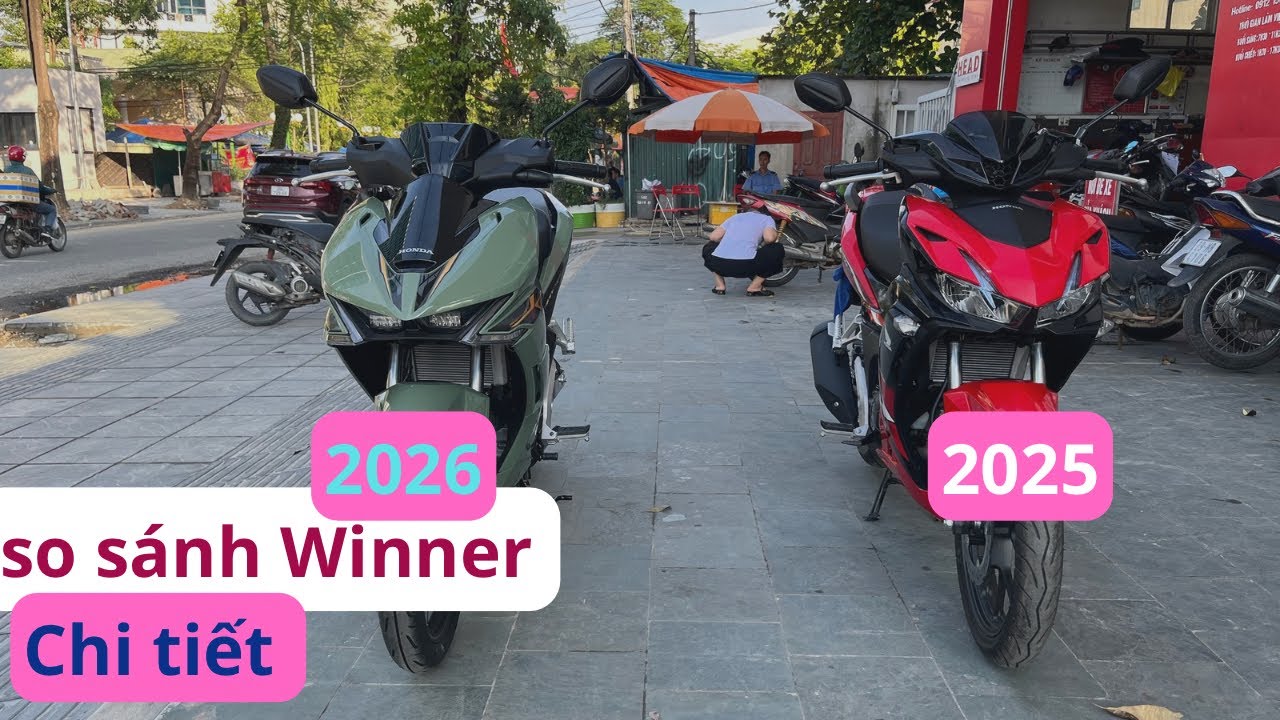 So sánh  chi tiết Winner 2026 và Winner 2025. So sánh  thông số, thay đổi Winner R và Winner X 