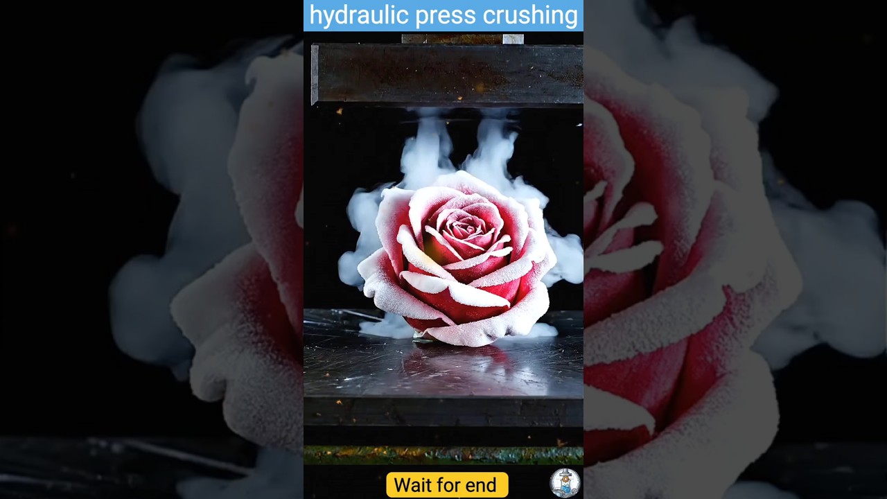 Hydraulic Press vs Liquid Nitrogen Rose! ❄️🌹 