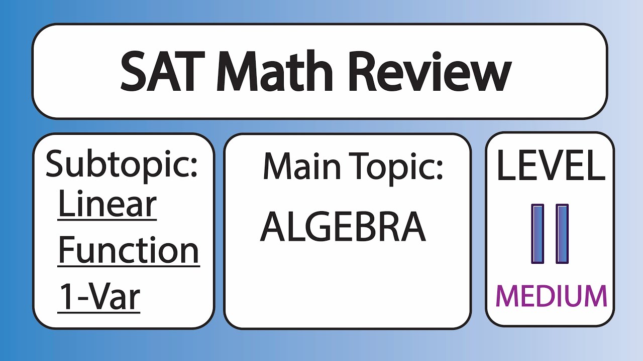 SAT Math: Lesson 1B Problem 21 (QID: aa85b138) - YouTube