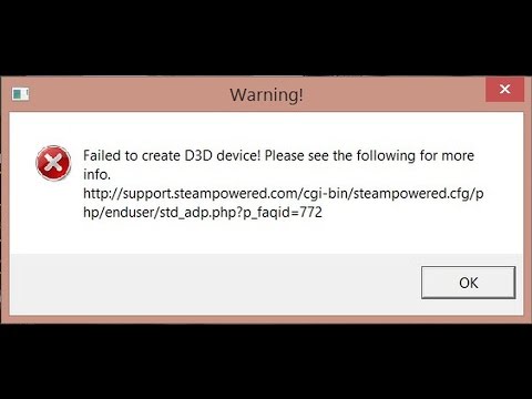 Ошибка Failed to create D3D device - решение