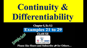 Continuity & Differentiability, Chapter 5, Example Series, Examples 21 to 29, Class 12, CBSE, NCERT