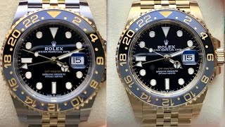Rolex GMT Master II    Two Tone vs.  Solid Gold Information