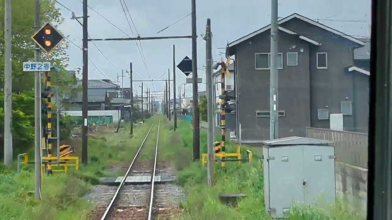 近江鉄道本線：八日市駅ー長谷野駅前面車窓（2024年4月22日撮影）